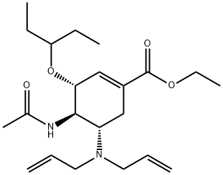 (3R,4R,5S)-ethyl 4-acetamido-5-(diallylamino)-3-(pentan-3-yloxy)cyclohex-1-enecarboxylate Structure