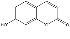 2H-1-Benzopyran-2-one, 7-hydroxy-8-iodo- Structure