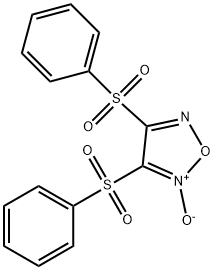 3,4-ビス(フェニルスルホニル)フラザン2-オキシド 化学構造式
