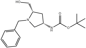 tert-butyl N-[(3S,5S)-1-benzyl-5-(hydroxymethyl)pyrrolidin-3-yl]carbamate,663948-84-3,结构式