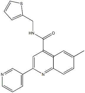 6-methyl-2-pyridin-3-yl-N-(thiophen-2-ylmethyl)quinoline-4-carboxamide Structure
