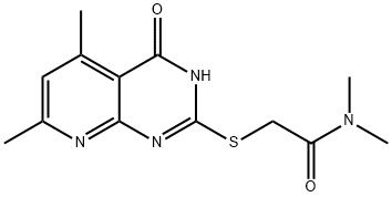 2-((4-hydroxy-5,7-dimethylpyrido[2,3-d]pyrimidin-2-yl)thio)-N,N-dimethylacetamide Struktur