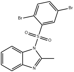 1-((2,5-dibromophenyl)sulfonyl)-2-methyl-1H-benzo[d]imidazole Struktur