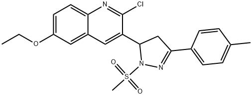2-chloro-6-ethoxy-3-(1-(methylsulfonyl)-3-(p-tolyl)-4,5-dihydro-1H-pyrazol-5-yl)quinoline 结构式