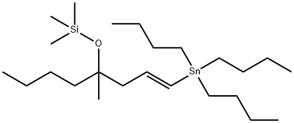 (E)-trimethyl((4-methyl-1-(tributylstannyl)oct-1-en-4-yl)oxy)silane Struktur