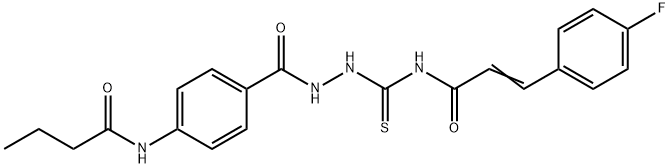N-({2-[4-(butyrylamino)benzoyl]hydrazino}carbonothioyl)-3-(4-fluorophenyl)acrylamide Structure