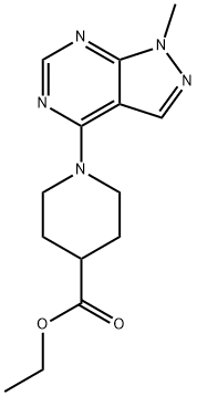 1-(1-甲基-1H-吡唑并[3,4-D]嘧啶-4-基)哌啶-4-羧酸乙酯, 681428-42-2, 结构式