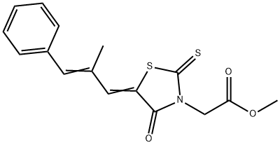 2-((E)-5-((Z)-3-甲基-4-苯丁基-3-烯基)-4-氧杂-2-硫代噻唑啶-3-基)乙酸, 682775-70-8, 结构式