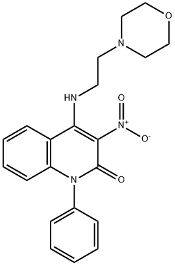 4-((2-morpholinoethyl)amino)-3-nitro-1-phenylquinolin-2(1H)-one,683797-54-8,结构式
