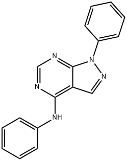 1H-Pyrazolo[3,4-d]pyrimidin-4-amine,N,1-diphenyl- Struktur