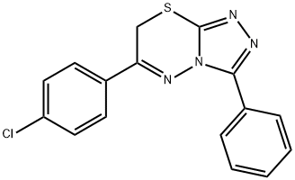 6-(4-chlorophenyl)-3-phenyl-7H-[1,2,4]triazolo[3,4-b][1,3,4]thiadiazine Struktur