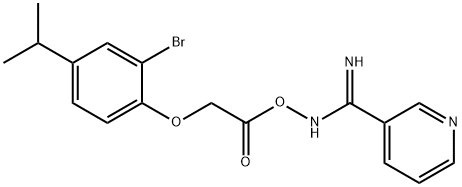 (Z)-N-(2-(2-bromo-4-isopropylphenoxy)acetoxy)nicotinimidamide Structure