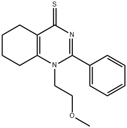 1-(2-methoxyethyl)-2-phenyl-5,6,7,8-tetrahydroquinazoline-4(1H)-thione 结构式