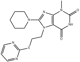 685860-41-7 3-methyl-8-(piperidin-1-yl)-7-(2-(pyrimidin-2-ylthio)ethyl)-3,7-dihydro-1H-purine-2,6-dione