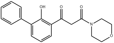 1-(2-hydroxybiphenyl-3-yl)-3-morpholinopropane-1,3-dione 化学構造式