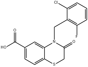 4-(2-chloro-6-fluorobenzyl)-3-oxo-3,4-dihydro-2H-benzo[b][1,4]thiazine-6-carboxylic acid Structure