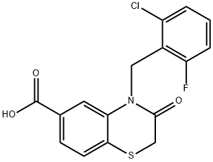 4-(2-chloro-6-fluorobenzyl)-3-oxo-3,4-dihydro-2H-benzo[b][1,4]thiazine-6-carboxylic acid,688760-38-5,结构式