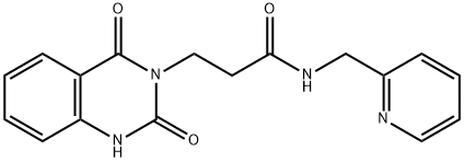 3-(2,4-dioxo-1,4-dihydroquinazolin-3(2H)-yl)-N-(pyridin-2-ylmethyl)propanamide 化学構造式