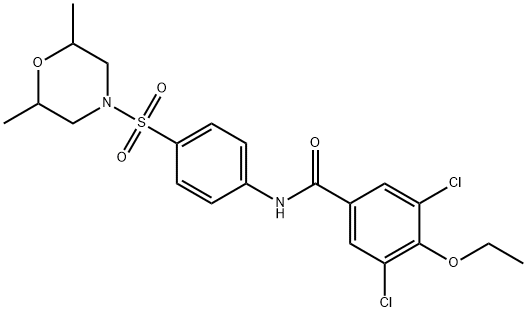 3,5-dichloro-N-[4-(2,6-dimethylmorpholin-4-yl)sulfonylphenyl]-4-ethoxybenzamide Structure