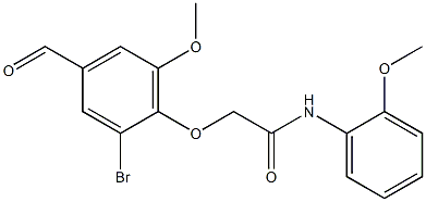 2-(2-bromo-4-formyl-6-methoxyphenoxy)-N-(2-methoxyphenyl)acetamide Structure