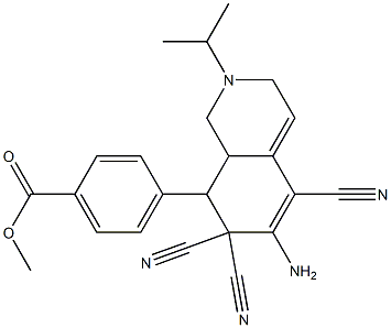 methyl 4-(6-amino-5,7,7-tricyano-2-propan-2-yl-1,3,8,8a-tetrahydroisoquinolin-8-yl)benzoate Structure