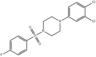 1-(3,4-dichlorophenyl)-4-((4-fluorophenyl)sulfonyl)piperazine Structure