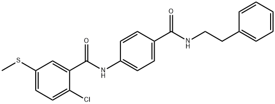 2-chloro-5-(methylsulfanyl)-N-{4-[(2-phenylethyl)carbamoyl]phenyl}benzamide Structure