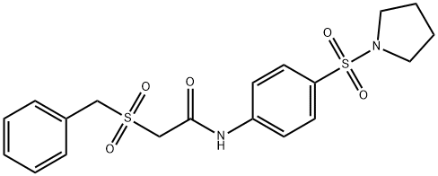 2-benzylsulfonyl-N-(4-pyrrolidin-1-ylsulfonylphenyl)acetamide Struktur