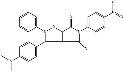3-(4-(dimethylamino)phenyl)-5-(4-nitrophenyl)-2-phenyltetrahydro-4H-pyrrolo[3,4-d]isoxazole-4,6(5H)-dione Struktur
