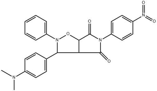 3-(4-(dimethylamino)phenyl)-5-(4-nitrophenyl)-2-phenyltetrahydro-4H-pyrrolo[3,4-d]isoxazole-4,6(5H)-dione,70464-57-2,结构式