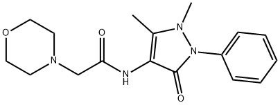 N-(1-フェニル-2,3-ジメチル-5-オキソ-3-ピラゾリン-4-イル)-4-モルホリンアセトアミド 化学構造式
