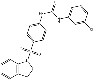 1-(3-chlorophenyl)-3-[4-(2,3-dihydroindol-1-ylsulfonyl)phenyl]urea Structure