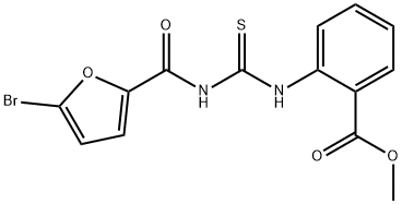 methyl 2-({[(5-bromo-2-furoyl)amino]carbonothioyl}amino)benzoate Structure