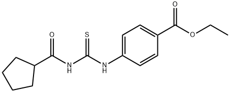 ethyl 4-({[(cyclopentylcarbonyl)amino]carbonothioyl}amino)benzoate Struktur