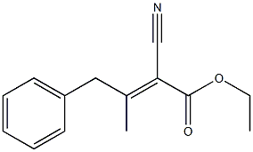 2-Butenoic acid,2-cyano-3-methyl-4-phenyl-, ethyl ester Struktur