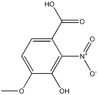 3-hydroxy-4-methoxy-2-nitrobenzoic acid Struktur