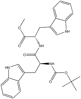 L-Tryptophan,N-[(1,1-dimethylethoxy)carbonyl]-L-tryptophyl-, methyl ester,72254-56-9,结构式
