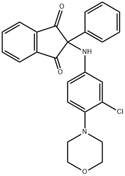 2-{[3-chloro-4-(morpholin-4-yl)phenyl]amino}-2-phenyl-1H-indene-1,3(2H)-dione Structure