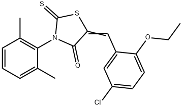 (5Z)-5-(5-chloro-2-ethoxybenzylidene)-3-(2,6-dimethylphenyl)-2-thioxo-1,3-thiazolidin-4-one,737780-07-3,结构式