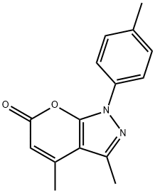 Pyrano[2,3-c]pyrazol-6(1H)-one,3,4-dimethyl-1-(4-methylphenyl)- Structure