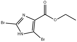 ETHYL 2,4-DIBROMO-1H-IMIDAZOLE-5-CARBOXYLATE, 74478-96-9, 结构式