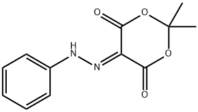 2,2-dimethyl-5-(phenylhydrazinylidene)-1,3-dioxane-4,6-dione 化学構造式