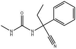 1-(1-cyano-1-phenylpropyl)-3-methylurea Struktur