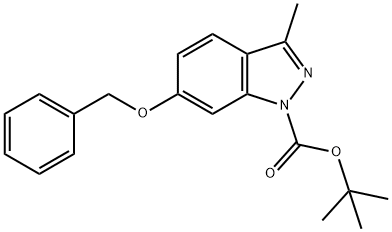 6-Benzyloxy-3-methyl-indazole-1-carboxylic acid tert-butyl ester Structure