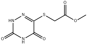 Aceticacid, 2-[(2,3,4,5-tetrahydro-3,5-dioxo-1,2,4-triazin-6-yl)thio]-, methyl ester|