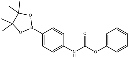(4-(4,4,5,5-四甲基-1,3,2-二氧杂硼杂环戊烷-2-基)苯基)氨基甲酸苯酯 结构式