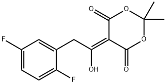 5-(2-(2,5-difluorophenyl)-1-hydroxyethylidene)-2,2-dimethyl-1,3-dioxane-4,6-dione Struktur