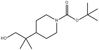 tert-butyl 4-(1-hydroxy-2-methylpropan-2-yl)piperidine-1-carboxylate Struktur