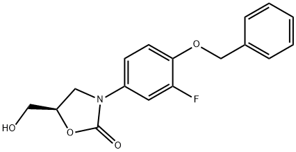 (R)-3-(4-(benzyloxy)-3-fluorophenyl)-5-(hydroxymethyl)oxazolidin-2-one Structure