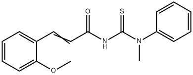 3-(2-methoxyphenyl)-N-{[methyl(phenyl)amino]carbonothioyl}acrylamide Structure